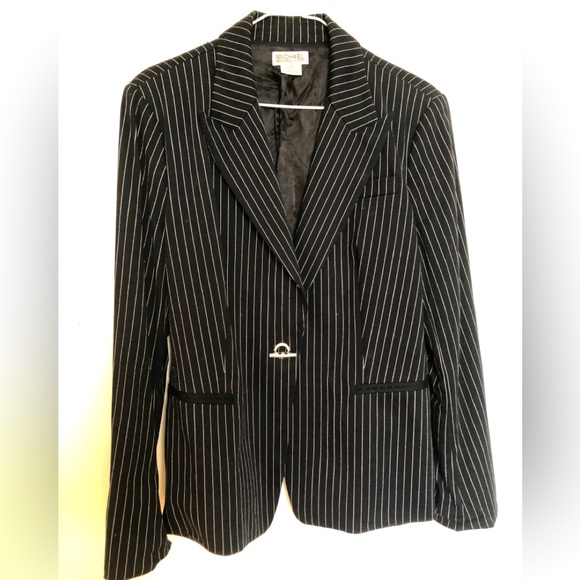 Micheal Kors Striped Black and White Jacket Womens Size 14 - Picture 1 of 7
